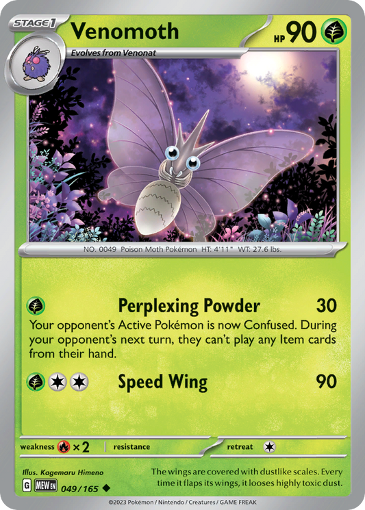 049/165 49/165 Venomoth  Pokemon Card  151 Uncommon *MINT*