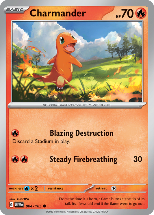 004/165 4/165 Charmander  Pokemon Card  151 Common *MINT*