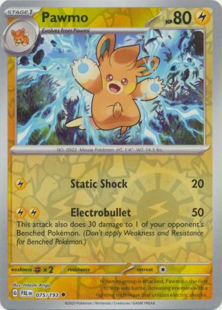 Pokemon Card Paldea Evolved 075/193 75/193 Pawmo Reverse Holo Uncommon *MINT*