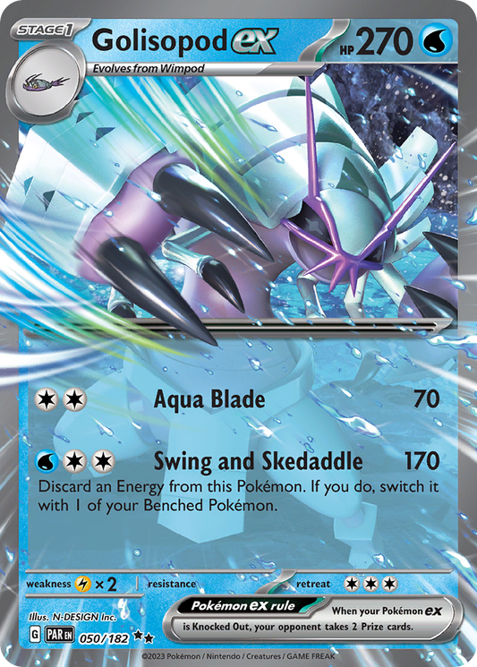 050/182 50/182 Golisopod ex  Pokemon Card  Paradox Rift Double Rare *MINT*