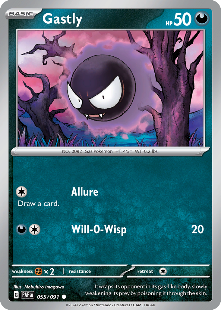 55/91 Gastly  Pokemon Card  Paldean Fates Common *MINT*