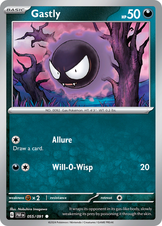 55/91 Gastly  Pokemon Card  Paldean Fates Common *MINT*