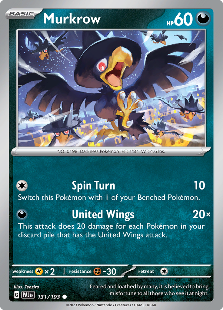 Pokemon Card Paldea Evolved 131/193 Murkrow Common *MINT*