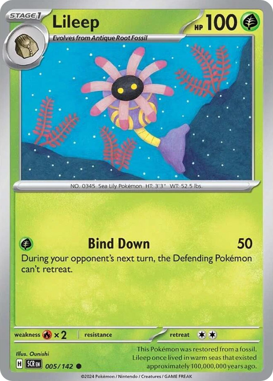 005/142 5/142 Lileep  Pokemon Card  Stellar Crown Common *MINT*