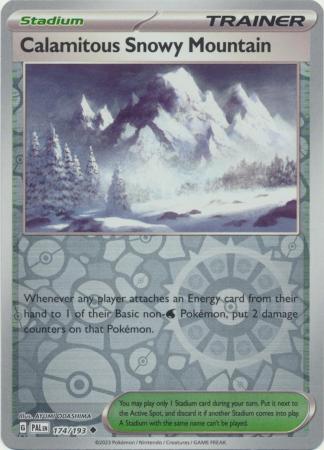 Pokemon Card Paldea Evolved 174/193 Calamitous Snowy Mountain Stadium Reverse Holo Uncommon *MINT*