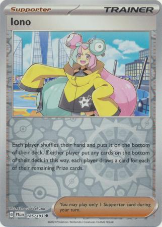 Pokemon Card Paldea Evolved 185/193 Iono Supporter Reverse Holo Uncommon *MINT*