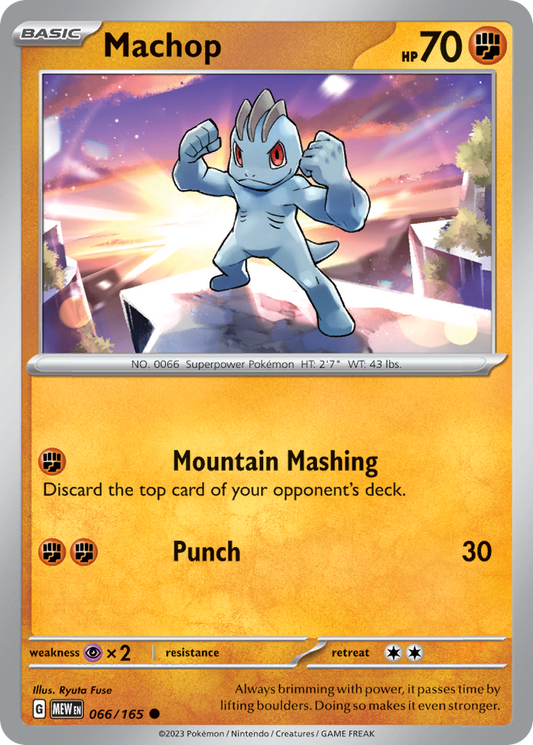 066/165 66/165 Machop  Pokemon Card  151 Common *MINT*