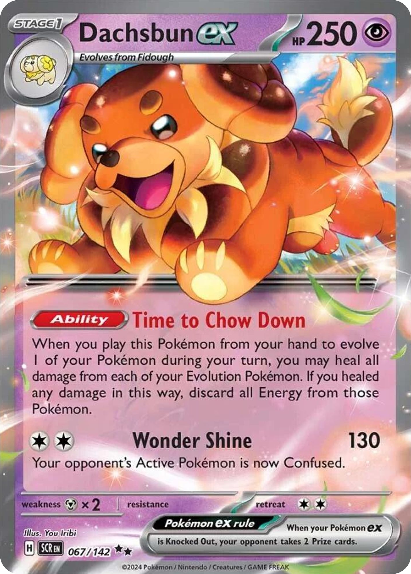 067/142 67/142 Dachsbun ex  Pokemon Card  Stellar Crown Double Rare *MINT*