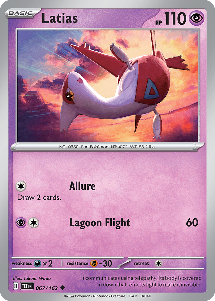 067/162 67/162 Latias  Pokemon Card  Temporal Forces Uncommon *MINT*