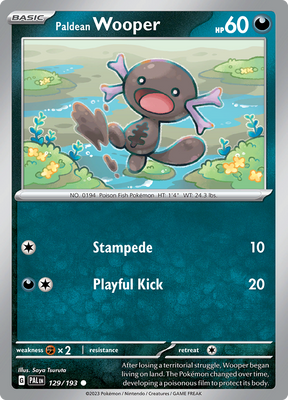 Pokemon Card Paldea Evolved 129/193 Paldean Wooper Common *MINT*