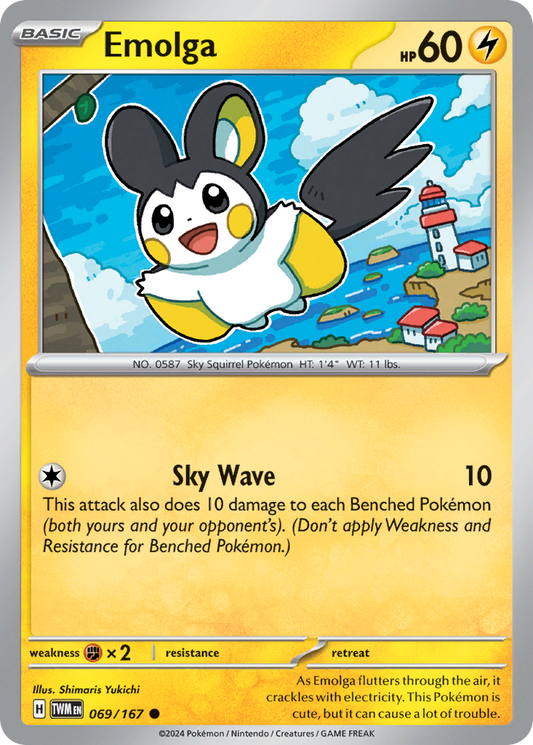 069/167 69/167 Emolga  Pokemon Card  Twilight Masquerade Common *MINT*