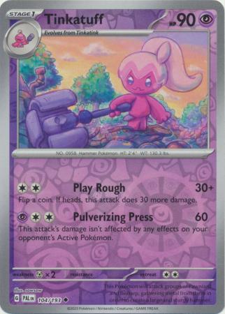 Pokemon Card Paldea Evolved 104/193 Tinkatuff Reverse Holo Uncommon *MINT*