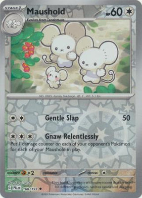 Pokemon Card Paldea Evolved 168/193 Maushold Reverse Holo Uncommon *MINT*