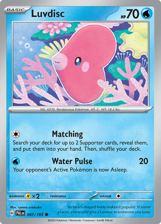 Pokemon Card Paldea Evolved 047/193 47/193 Luvdisc Common *MINT*