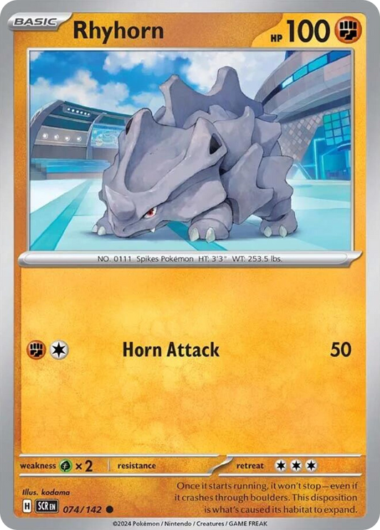 074/142 74/142 Rhyhorn  Pokemon Card  Stellar Crown Common *MINT*