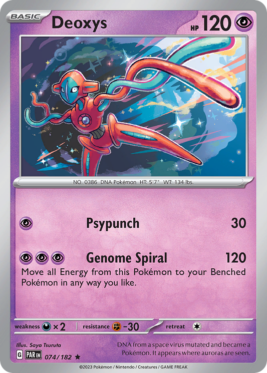 074/182 74/182 Deoxys  Pokemon Card  Paradox Rift Holo Rare *MINT*