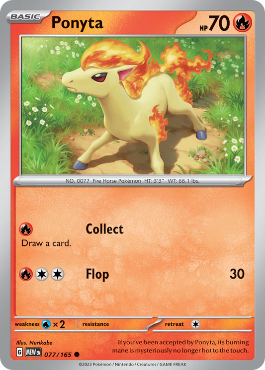 077/165 77/165 Ponyta  Pokemon Card  151 Common *MINT*