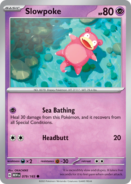 079/165 79/165 Slowpoke  Pokemon Card  151 Common *MINT*