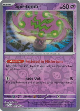 Pokemon Card Paldea Evolved 089/193 89/193 Spiritomb Reverse Holo Rare *MINT*