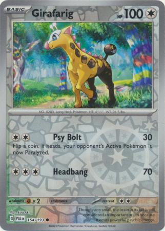 Pokemon Card Paldea Evolved 154/193 Girafarig Reverse Holo Common *MINT*