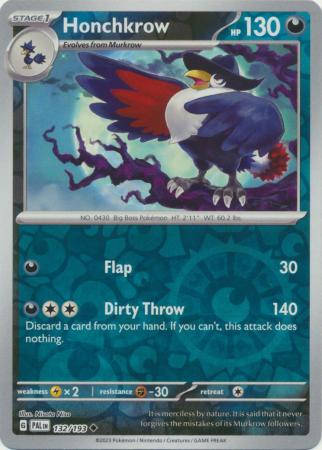 Pokemon Card Paldea Evolved 132/193 Honchkrow Reverse Holo Uncommon *MINT*