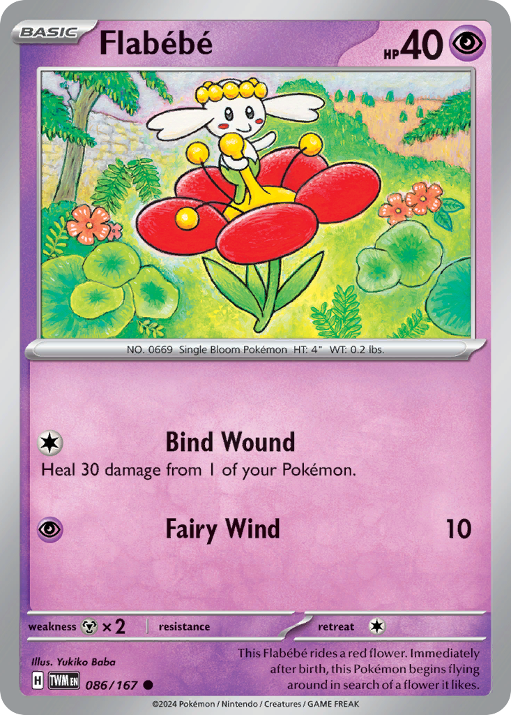 086/167 86/167 Flabébé  Pokemon Card  Twilight Masquerade Common *MINT*