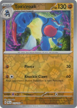 Pokemon Card Paldea Evolved 115/193 Toxicroak Reverse Holo Uncommon *MINT*