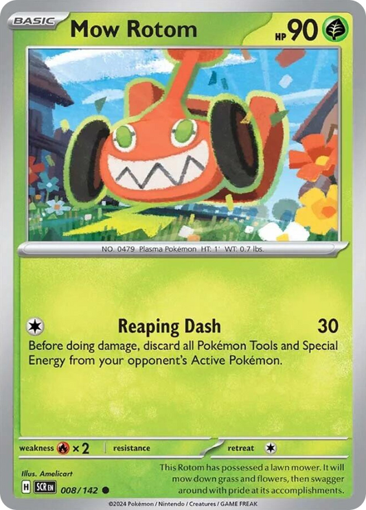 008/142 8/142 Mow Rotom  Pokemon Card  Stellar Crown Common *MINT*