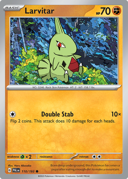 Pokemon Card Paldea Evolved 110/193 Larvitar Common *MINT*