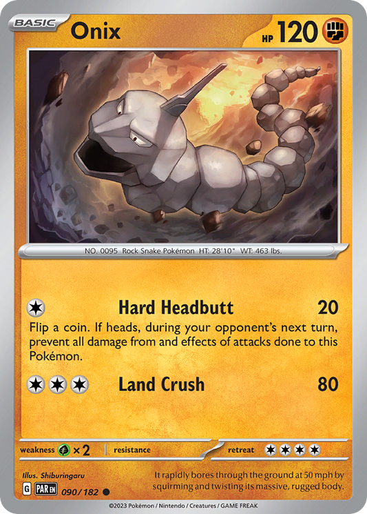 090/182 90/182 Onix  Pokemon Card  Paradox Rift Common *MINT*