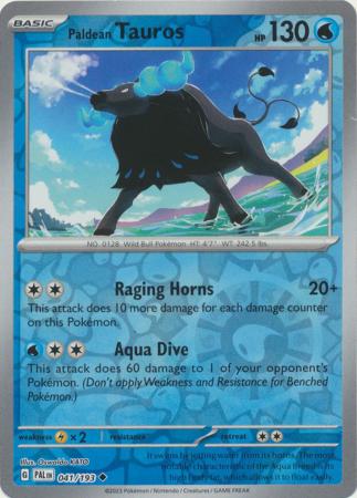 Pokemon Card Paldea Evolved 041/193 41/193 Paldean Tauros Reverse Holo Uncommon *MINT*