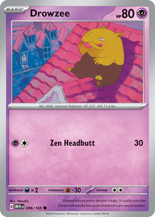 096/165 96/165 Drowzee  Pokemon Card  151 Common *MINT*