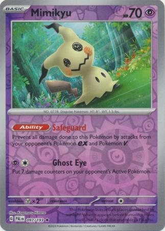 Pokemon Card Paldea Evolved 097/193 97/193 Mimikyu Reverse Holo Rare *MINT*