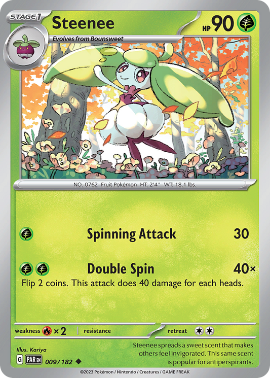 009/182 9/182 Steenee  Pokemon Card  Paradox Rift Uncommon *MINT*