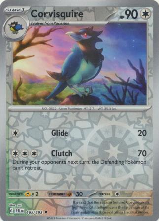 Pokemon Card Paldea Evolved 165/193 Corvisquire Reverse Holo Uncommon *MINT*