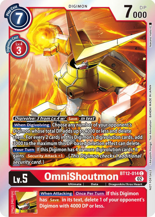 Digimon Card Across Time OmniShoutmon *FOIL* BT12-014 U [Box Topper]