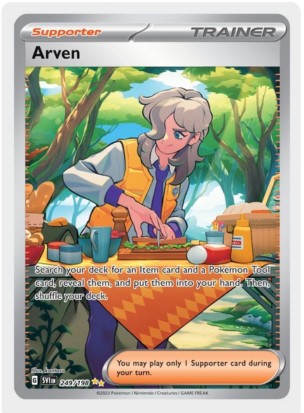 Pokemon Card Scarlet and Violet 249/198 Arven Supporter Special Illustration Rare *MINT*