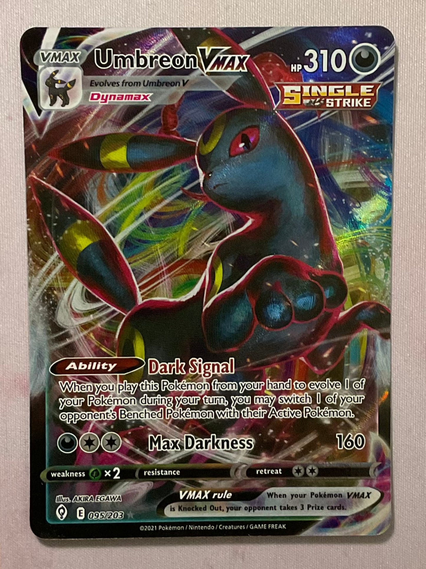 Pokemon Card Evolving Skies 95/203 095/203 Umbreon VMAX Ultra Rare *M*