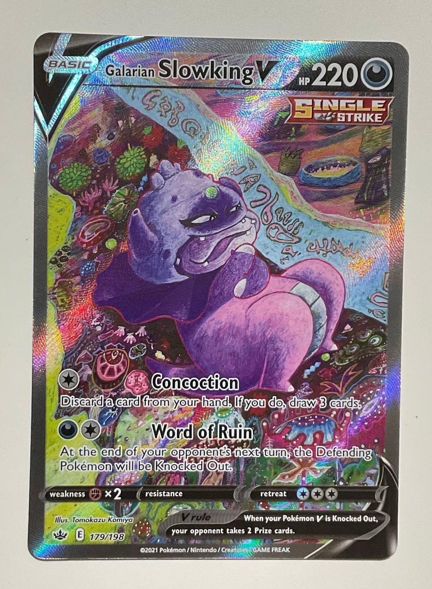 <transcy>لعبة Pokemon Card Chilling Reign 179/198 Galarian Slowking V Full Art</transcy>