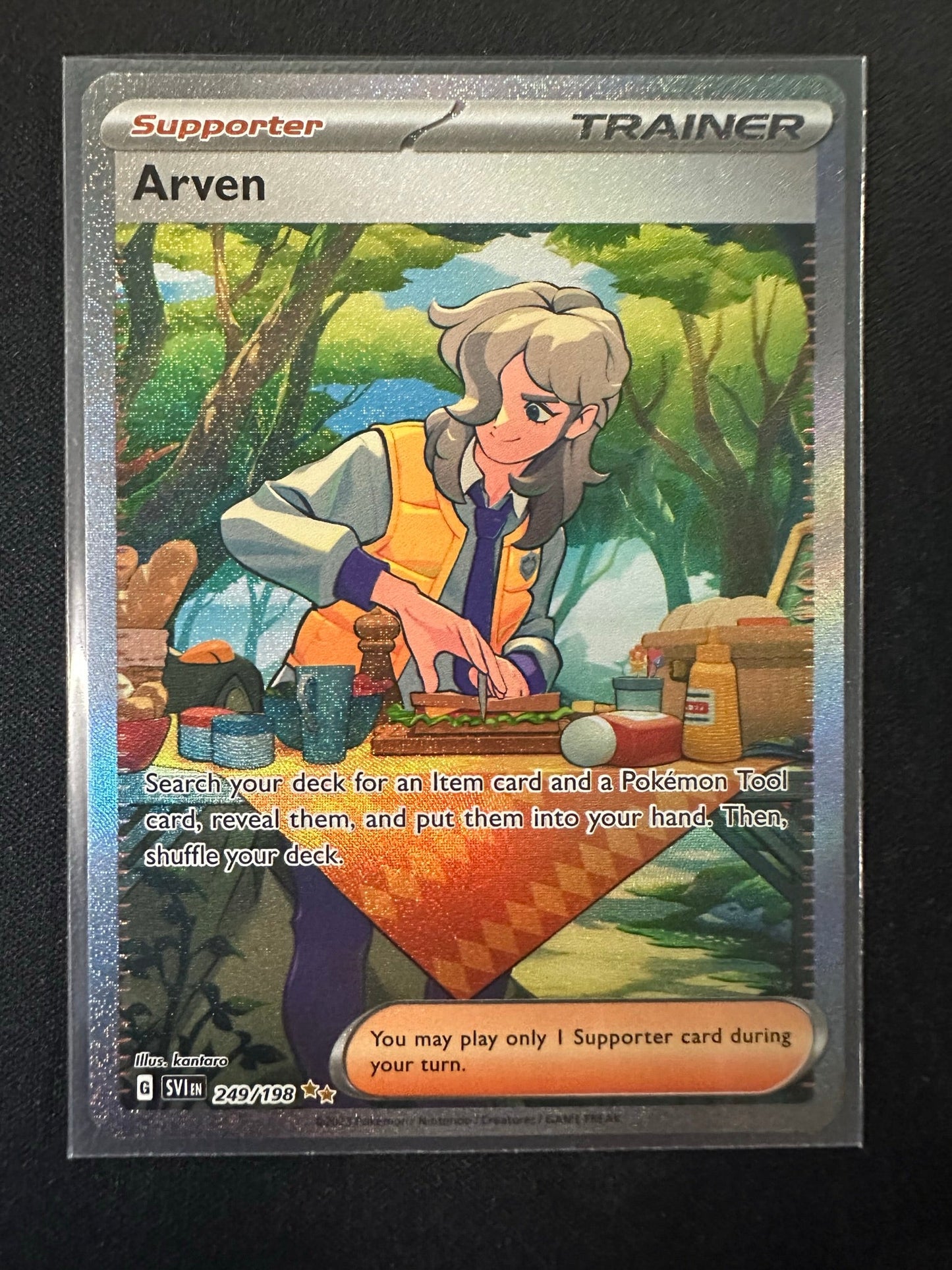 (S) Pokemon Card Scarlet and Violet 249/198 Arven Supporter Special Illustration Rare *MINT*