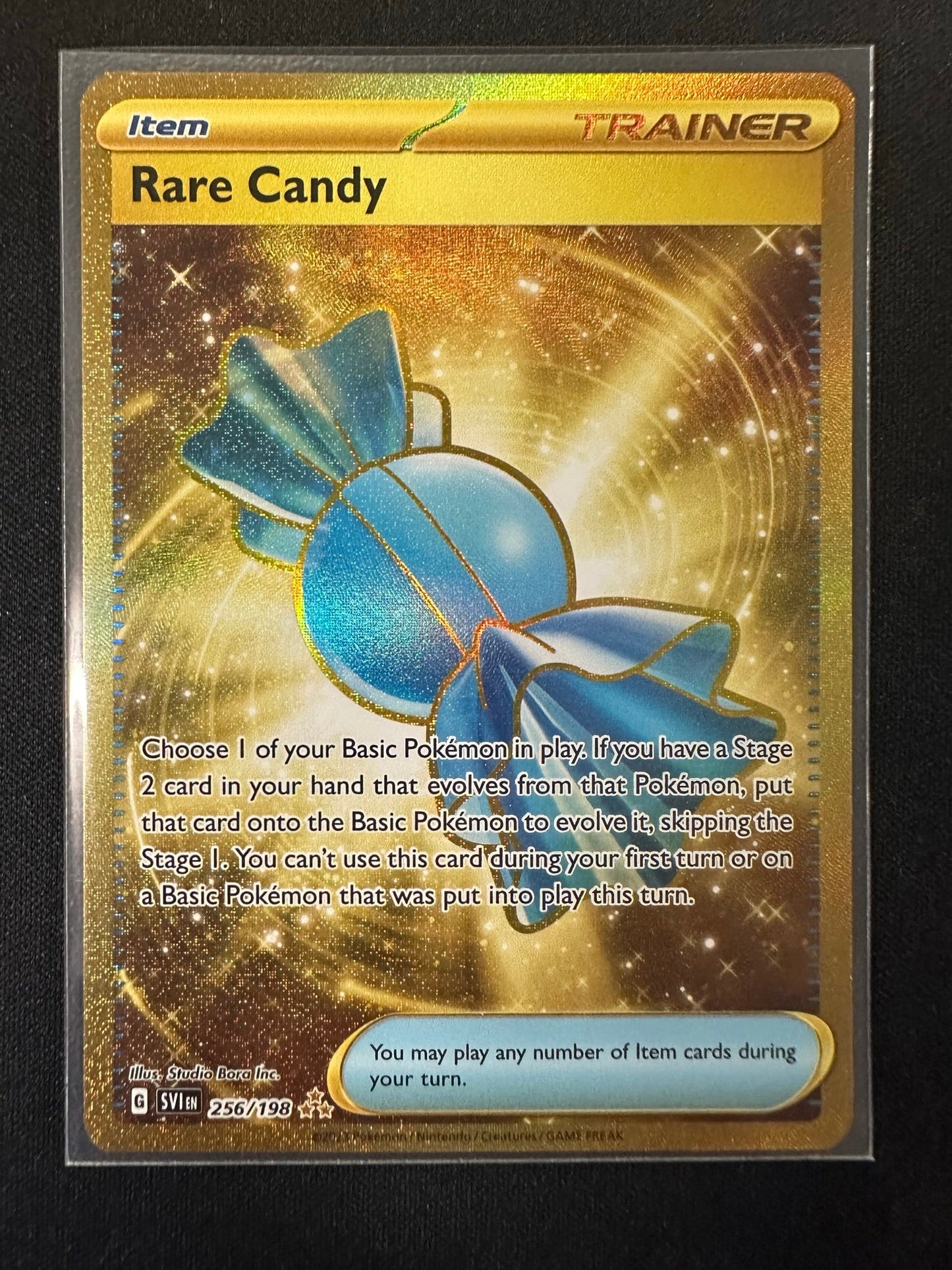 (S) Pokemon Card Scarlet and Violet 256/198 Rare Candy item Gold Secret Rare *MINT*