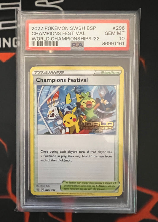 (S) Pokemon Card PSA 10 London World Championship 2022 SWSH296 Champions Festival English