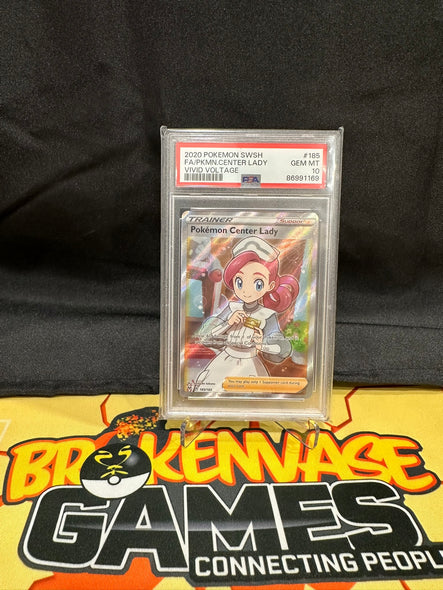 Pokemon Card 185/185 Pokemon Center Lady Vivid Voltage (VIV) Full Art Ultra Rare PSA GEM MINT 10