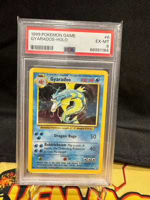 Pokemon Card 6/102 Gyarados Unlimited Holo PSA EX-MT 6