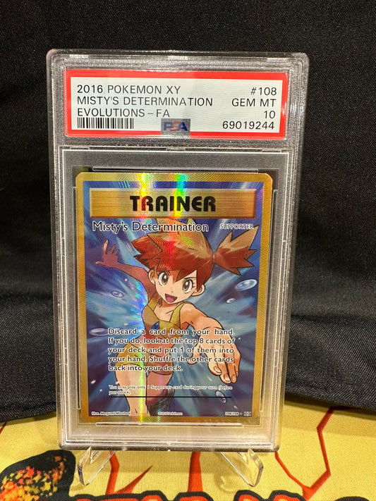 (S) Pokemon Card 108/108 Misty's Determination XY Evolution Full Art PSA GEM MINT 10