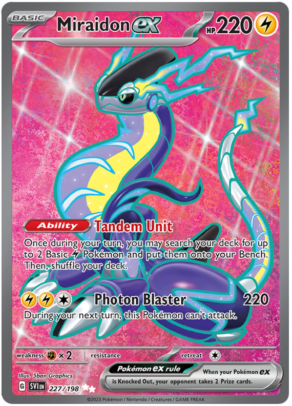 (S) Pokemon Card Scarlet & Violet 227/198 Miraidon ex Ultra Rare *MINT*