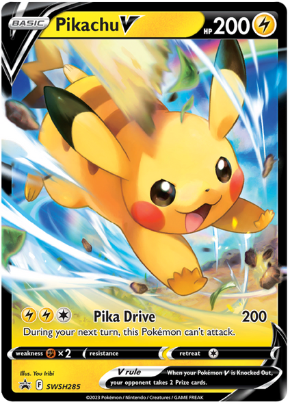 بطاقة بوكيمون SWSH Black Star Promos SWSH285 Pikachu V *MINT*