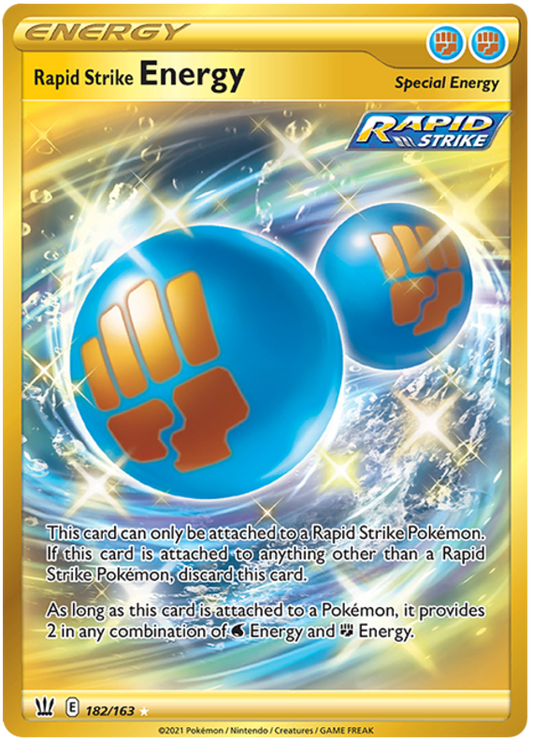 <transcy>لعبة Pokemon Card Battle Styles 182/163 182/163 Rapid Strike Energy Secret نادر</transcy>