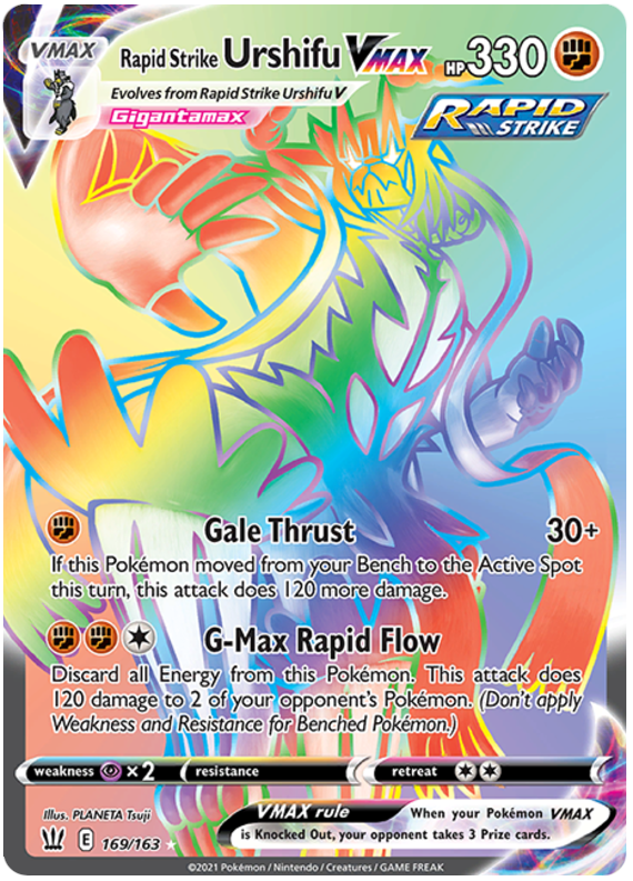 <transcy>لعبة Pokemon Card Battle Styles 169/163169/163 Rapid Strike Urshifu VMAX Hyper Rare</transcy>