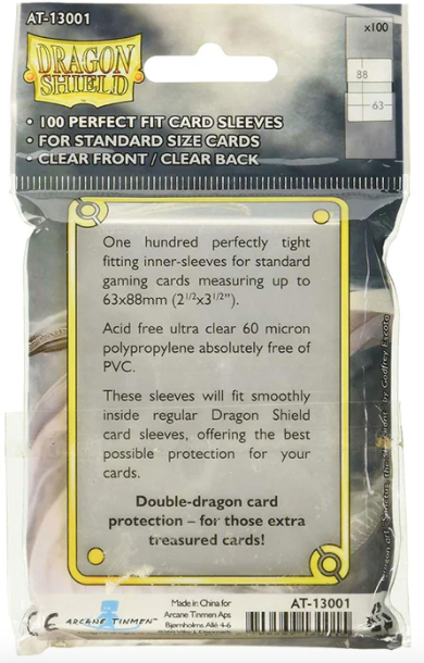 Dragon Shield - Perfect Fit 100/pack Clear